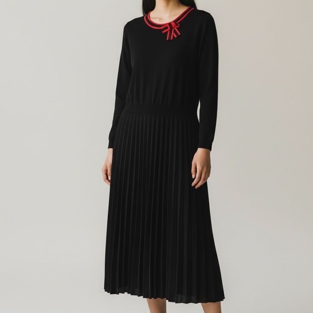 NWT Draper James Navy Blue Dress with Red Trim and Bow in Size 1X